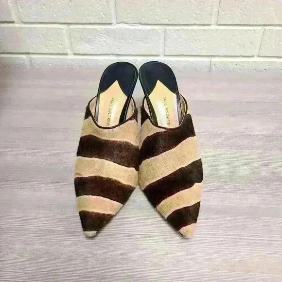 Paul Andrew zebra calf hair Mules size 39.5EU, 9US, 4in - Picture 3 of 6
